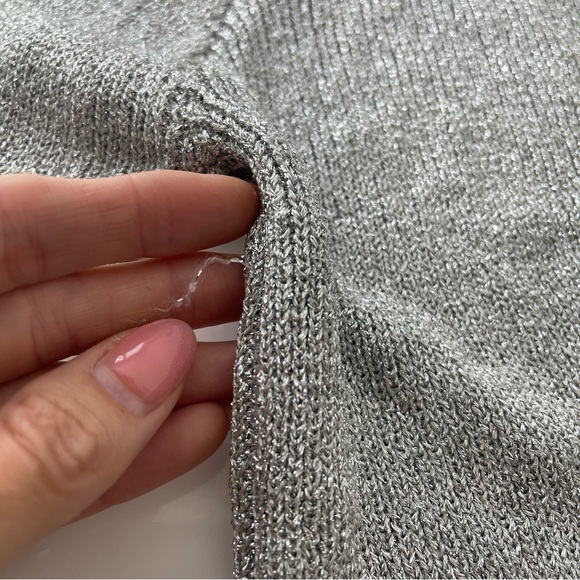 Vintage Metallic Silver Gray Two Piece Knit Set Cardigan and Pants Size S EU38 - Picture 14 of 14